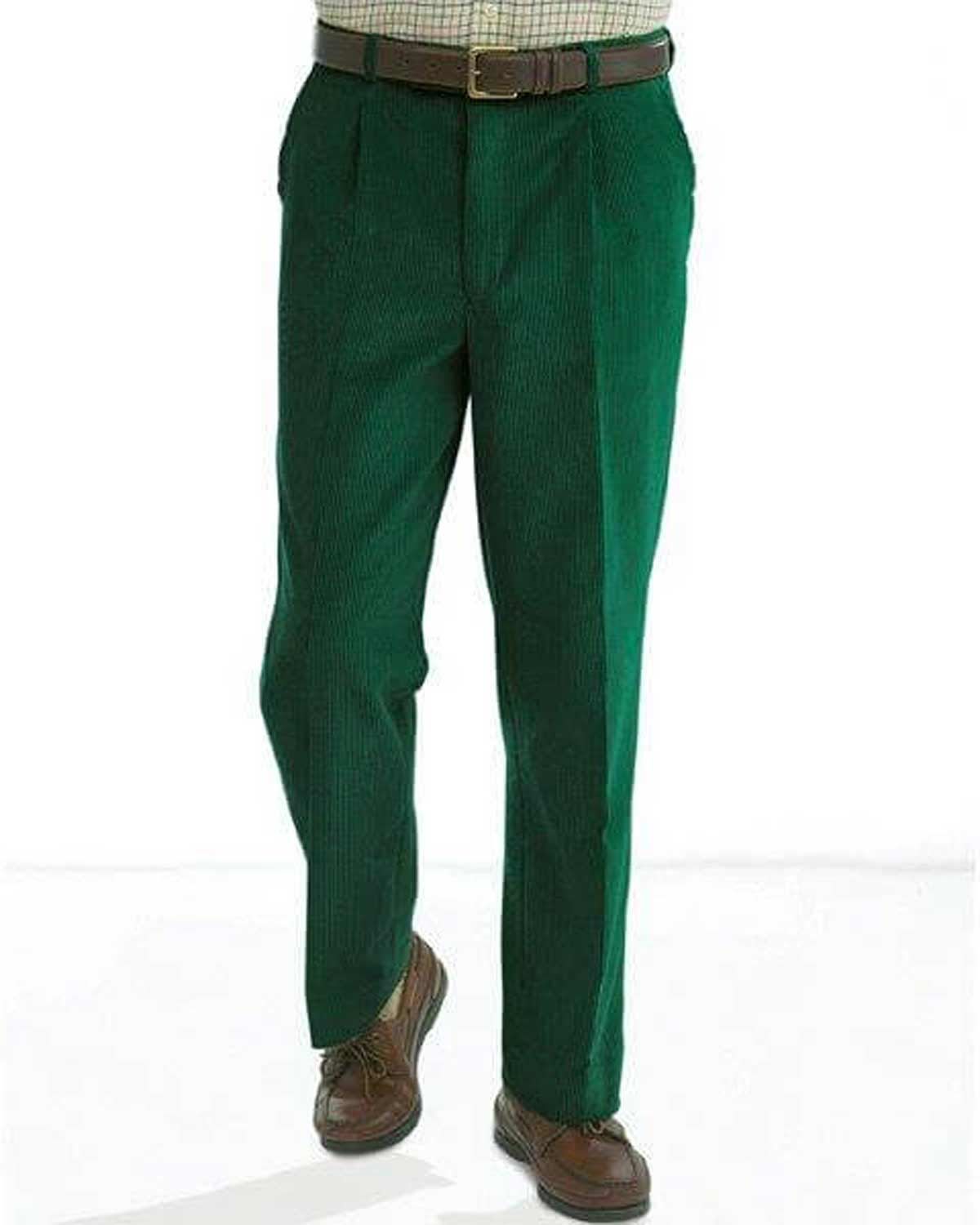 Bottle Green Corduroy Trousers Mens